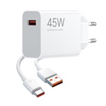 XIAOMI hálózati töltő USB aljzat 45W, gyorstöltő + Type-C kábel, FEHÉR