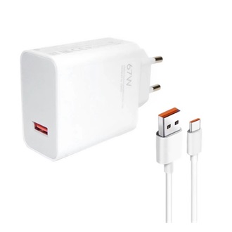 XIAOMI hálózati töltő USB aljzat 67W, gyorstöltő + Type-C kábel, FEHÉR
