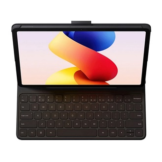 XIAOMI tok álló, bőr hatású (FLIP, ultravékony, bluetooth billentyűzet, QWERTY, angol nyelvű) FEKETE