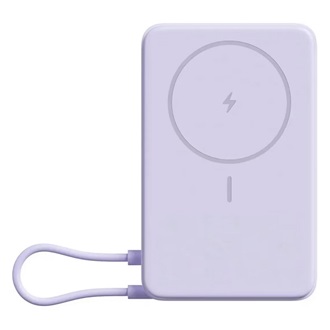 XIAOMI vésztöltő Type-C aljzat (10000mAh, 33W, gyorstöltő, wireless, mágneses, kitámasztó, LED jelzés) LILA