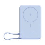 XIAOMI vésztöltő Type-C aljzat (10000mAh, 33W, gyorstöltő, wireless, mágneses, kitámasztó, LED jelzés) VILÁGOSKÉK