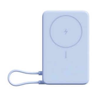 XIAOMI vésztöltő Type-C aljzat (10000mAh, 33W, gyorstöltő, wireless, mágneses, kitámasztó, LED jelzés) VILÁGOSKÉK