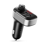 XO BCC10 bluetooth FM transmitter autós töltő 2 USB aljzat v5.0, LED kijelző, FEKETE