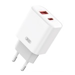 XO CE12 hálózati töltő USB+Type-C aljzat (20W, PD gyorstöltő) FEHÉR