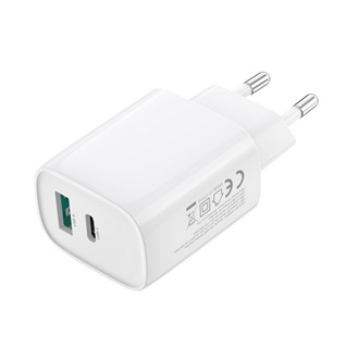 XO CE30 hálózati töltő USB+Type-C aljzat (30W, PD gyorstöltő 3.0) FEHÉR