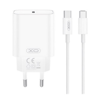 XO CE32 hálózati töltő Type-C aljzat (20W, PD gyorstöltő 3.0 + Type-C kábel) FEHÉR