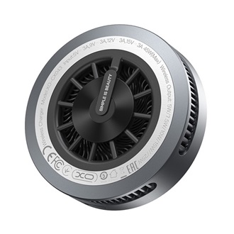 XO CX043 asztali töltő (25W, wireless, gyorstöltő, mágneses, ventiláros, LED fény, Qi2.2) SÖTÉTSZÜRKE