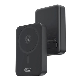 XO PR231 vésztöltő Type-C aljzat (10000mAh, 20W, gyorstöltő, wireless, MagSafe, kitámasztó, LED jelzés) FEKETE