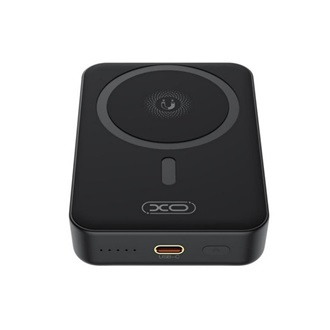 XO PR231 vésztöltő Type-C aljzat (10000mAh, 20W, gyorstöltő, wireless, MagSafe, kitámasztó, LED jelzés) FEKETE