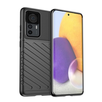 Xiaomi 12T Pro GIGAPACK szilikon telefonvédő ütésállóság, dombor minta, FEKETE