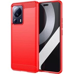 Xiaomi 13 Lite Gigapack szilikon telefonvédő ütésállóság, karbon minta, PIROS