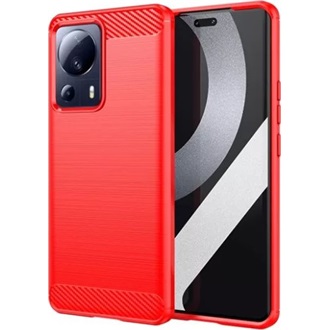 Xiaomi 13 Lite Gigapack szilikon telefonvédő ütésállóság, karbon minta, PIROS