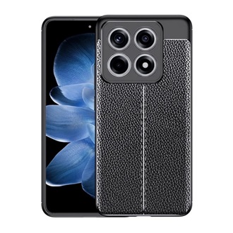 Xiaomi 14T 5G Gigapack Szilikon telefonvédő ütésállóság, varrás minta, FEKETE