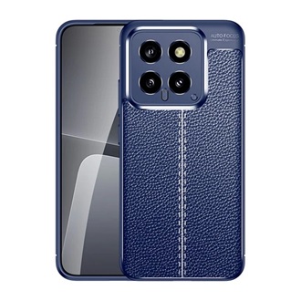 Xiaomi 14 5G Gigapack Szilikon telefonvédő ütésállóság, varrás minta, SÖTÉTKÉK