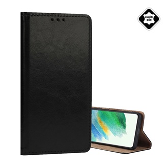 Xiaomi 15 GIGAPACK Tok álló, valódi bőr FLIP, asztali tartó, FEKETE