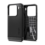 Xiaomi 15 SPIGEN RUGGED ARMOR szilikon telefonvédő ütésállóság, karbon minta, FEKETE