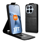 Xiaomi 17T GIGAPACK Tok álló, bőr hatású FLIP, mágnescsat, FEKETE