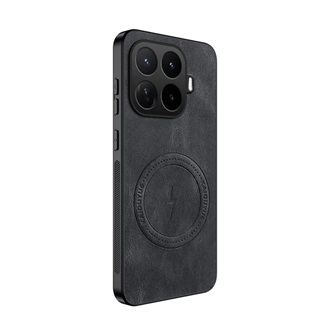 Xiaomi 17T Pro GIGAPACK Szilikon telefonvédő nappa bőr hátlap, MagSafe, FEKETE