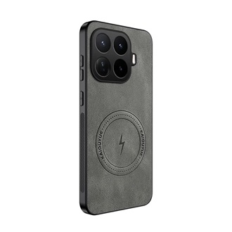 Xiaomi 17T Pro GIGAPACK Szilikon telefonvédő nappa bőr hátlap, MagSafe, SÖTÉTSZÜRKE