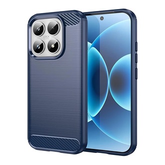 Xiaomi 17 GIGAPACK Szilikon telefonvédő ütésállóság, karbon minta, SÖTÉTKÉK