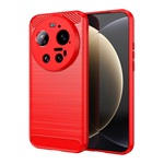 Xiaomi 17 Ultra GIGAPACK Szilikon telefonvédő ütésállóság, karbon minta, PIROS