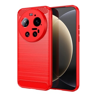 Xiaomi 17 Ultra GIGAPACK Szilikon telefonvédő ütésállóság, karbon minta, PIROS