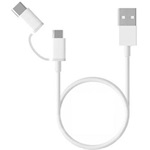 Xiaomi 2-in-1 USB-A 2.0 -> 1db USB-C 1db USB-B 2.0 micro M/M adatkábel 1m fehér