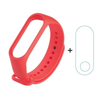 Xiaomi MI Band 4 Gigapack szilikon keret egyedi méret, PET kijelzővédő fólia, PIROS