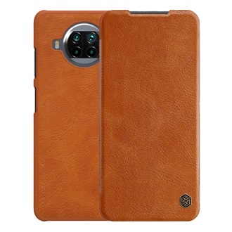 Xiaomi Mi 10T Lite 5G NILLKIN QIN tok álló, bőr hatású FLIP, kártyazseb, BARNA