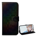 Xiaomi Mi 10T Pro 5G Gigapack tok álló, bőr hatású FLIP, virág, FEKETE