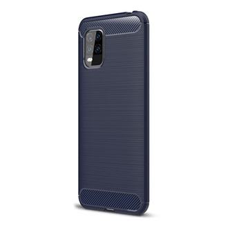 Xiaomi Mi 10 Lite 5G Gigapack szilikon telefonvédő ütésállóság, karbon minta, SÖTÉTKÉK