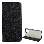 Xiaomi Mi 11 5G Gigapack tok álló, bőr hatású FLIP, csillogó, FEKETE