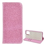 Xiaomi Mi 11 5G Gigapack tok álló, bőr hatású FLIP, csillogó, ROZÉARANY