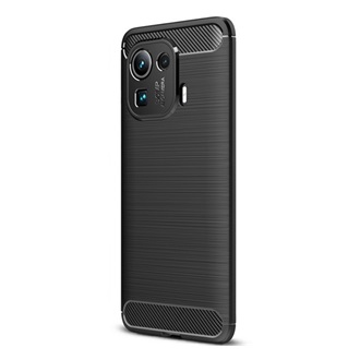 Xiaomi Mi 11 Pro 5G Gigapack szilikon telefonvédő ütésállóság, karbon minta, FEKETE