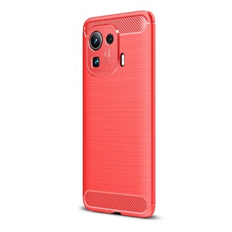 Xiaomi Mi 11 Pro 5G Gigapack szilikon telefonvédő ütésállóság, karbon minta, PIROS