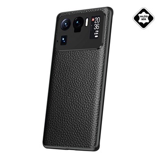 Xiaomi Mi 11 Ultra 5G Gigapack Szilikon telefonvédő valódi bőr bevonat FEKETE