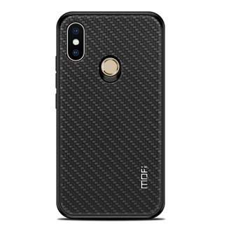 Xiaomi Mi 8 SE MOFI HONOR szilikon telefonvédő bőr hatású hátlap, fonott minta, FEKETE