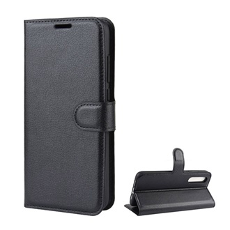 Xiaomi Mi A3 GIGAPACK tok álló, bőr hatású FLIP, prémium, FEKETE