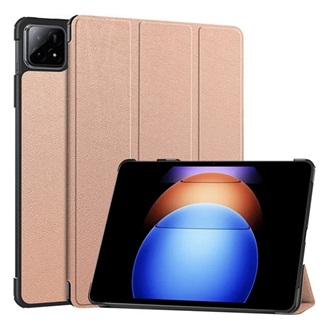 Xiaomi Pad 6S Pro Gigapack Tok álló, bőr hatású aktív FLIP, asztali tartó, ROZÉARANY