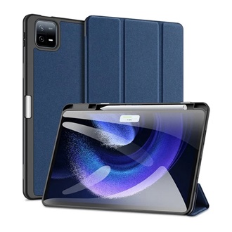 Xiaomi Pad 6 DUX DUCIS DOMO tok álló, bőr hatású aktív FLIP, ceruza tartó, SÖTÉTKÉK