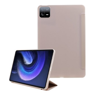 Xiaomi Pad 6 Gigapack Tok álló, bőr hatású aktív FLIP, asztali tartó, RÓZSASZÍN