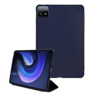 Xiaomi Pad 6 Gigapack Tok álló, bőr hatású aktív FLIP, asztali tartó, SÖTÉTKÉK