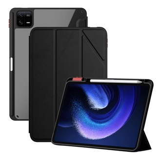 Xiaomi Pad 6 NILLKIN BEVEL tok álló, bőr hatású aktív FLIP, ceruza tartó, FEKETE