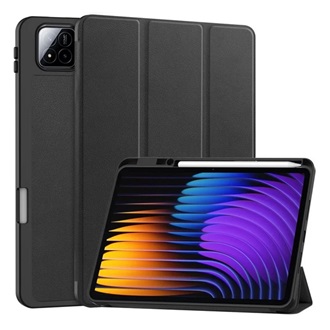 Xiaomi Pad 7 Pro GIGAPACK Tok álló, bőr hatású aktív FLIP, ceruza tartó, FEKETE