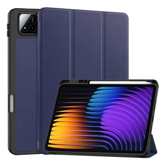 Xiaomi Pad 7 Pro GIGAPACK Tok álló, bőr hatású aktív FLIP, ceruza tartó, SÖTÉTKÉK