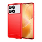 Xiaomi Poco F6 Pro 4G Gigapack Szilikon telefonvédő ütésállóság, karbon minta, PIROS