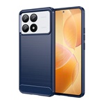 Xiaomi Poco F6 Pro 4G Gigapack Szilikon telefonvédő ütésállóság, karbon minta, SÖTÉTKÉK