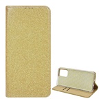 Xiaomi Poco M5s Gigapack Tok álló, bőr hatású FLIP, csillogó, ARANY