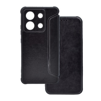 Xiaomi Poco X6 5G Gigapack Tok álló, bőr hatású FLIP, kameravédő, FEKETE