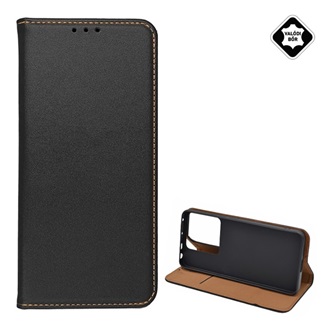 Xiaomi Poco X6 5G Gigapack Tok álló, valódi bőr FLIP, asztali tartó, FEKETE